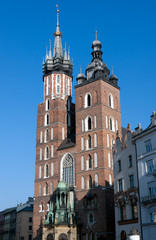 Naklejka na ściany i meble St. Mary's Basilica - famous church in Krakow, Poland