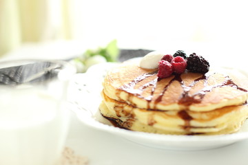 Pan cake with berries