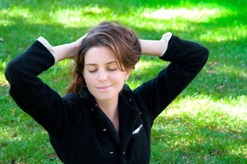 attractive woman outdoors portrait