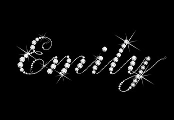 Emily girl name with diamonds