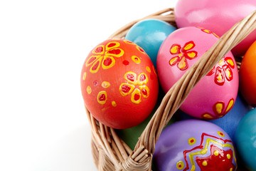 Easter eggs in basket