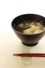 Japanese cuisine, seaweed and tofu miso soup