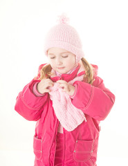 little girl wearing winter coat