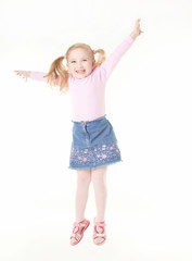 pretty little girl with pigtails