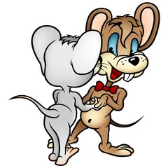 Dancing Mouses - Cartoon Illustration