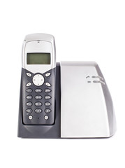 Cordless phone set on white background