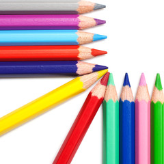 Fototapeta premium colors pencil in series on white background
