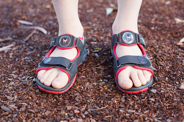 Boy wearing Sandals