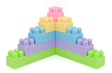 toy bricks steps with clipping path