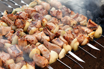 Barbecue meat as a background