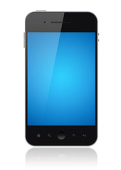 Smart Phone With Blue Screen Isolated
