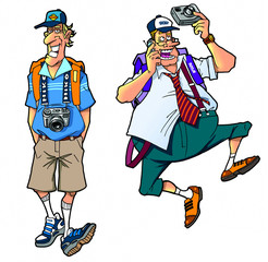 cartoon tourists, set3
