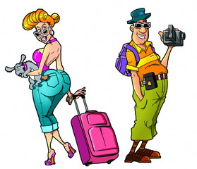 cartoon tourists, set2