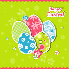 Template Easter greeting card, vector