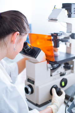 portrait of a female researcher doing research in lab