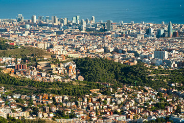 View of barcelona from Tibidano, Barcelona, Spain.