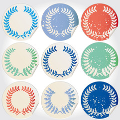 Set wreath set grunge vector