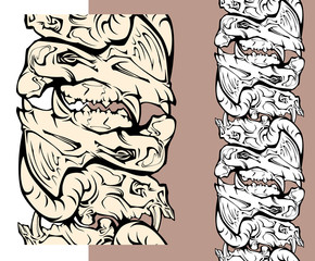 Skulls of monsters pattern