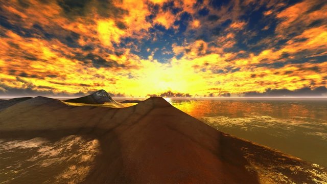 Beautiful sunset over the ocean