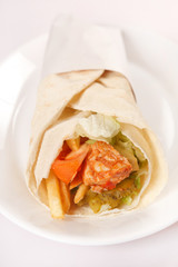 tortilla with meat and vegetables