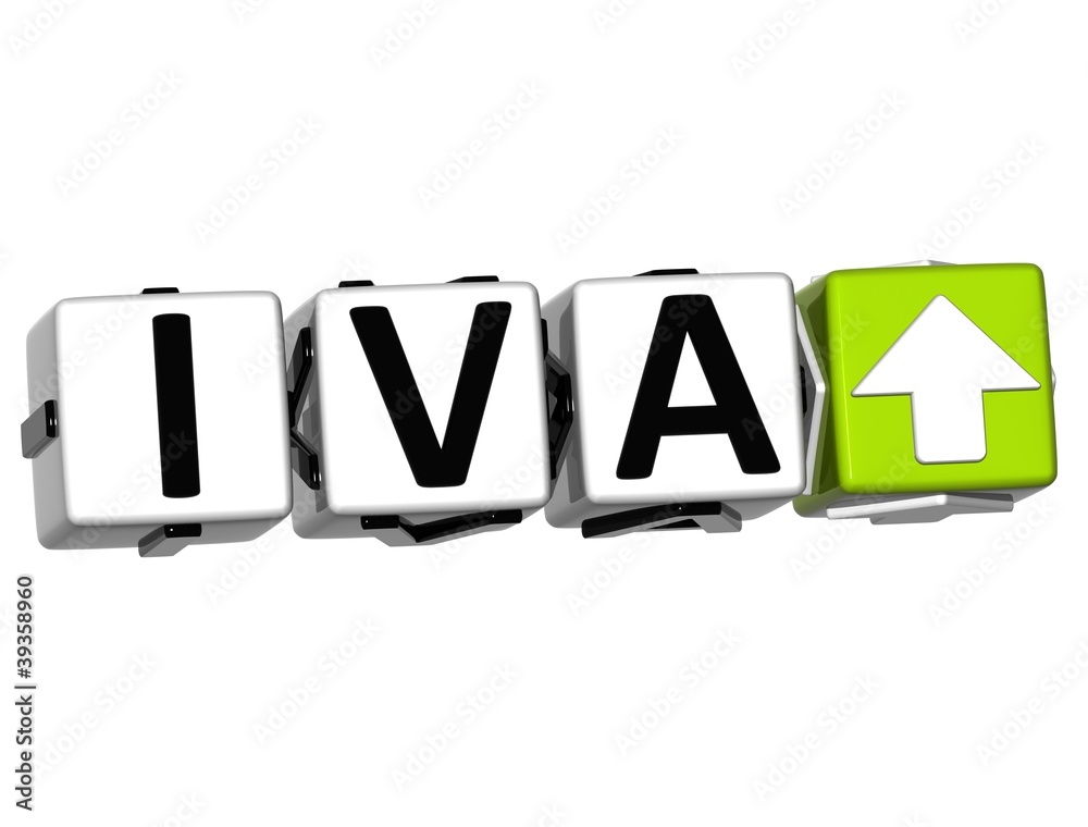 Poster 3d iva button block cube text