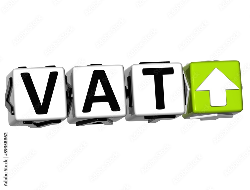Poster 3d vat button block cube text