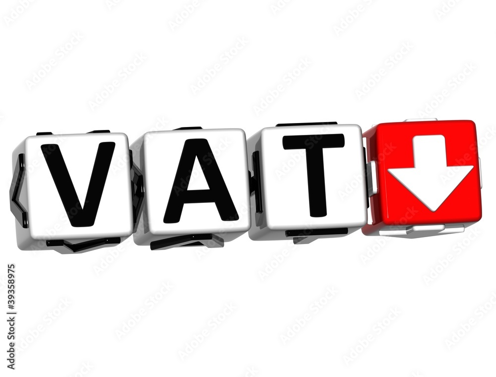 Poster 3d vat button block cube text