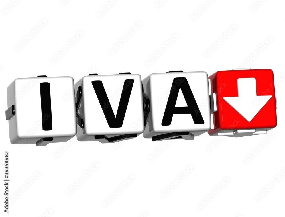 Poster 3d iva button block cube text