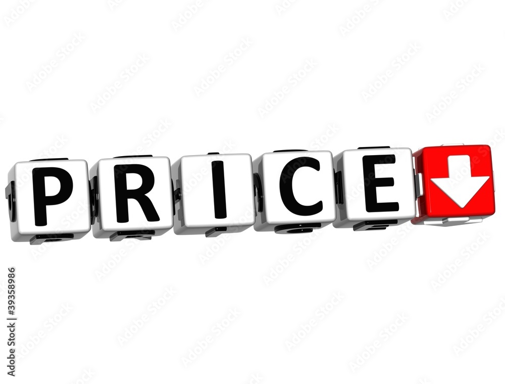 Poster 3d price button block text