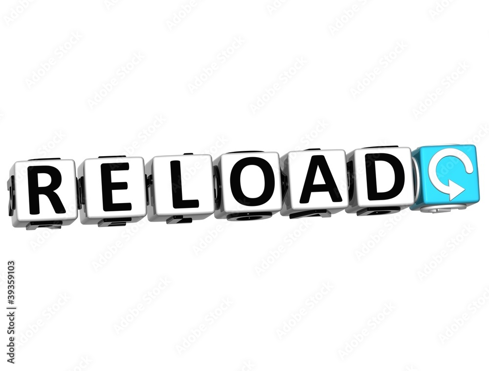 Poster 3d reload navigation button cube text