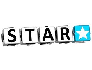 3D Star Button cube text