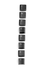 Keyboard keys saying internet isolated on white