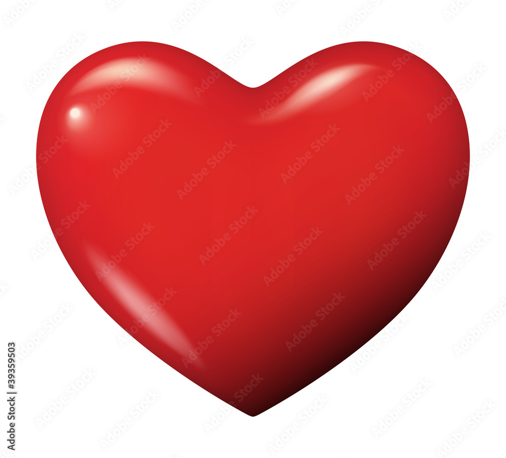 Wall mural Perfect red heart vector isolated