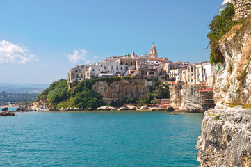 Panoramic view of Vieste. Puglia. Italy.
