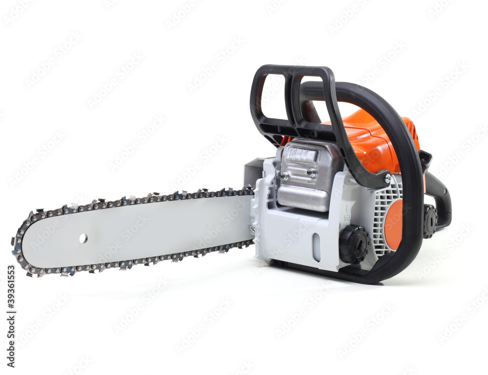 Wall mural chainsaw isolated on white