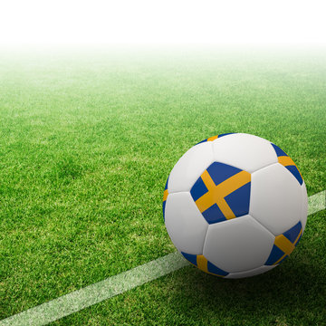 Sweden flag on 3d football