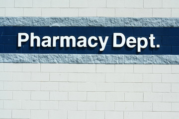 Pharmacy Dept sign