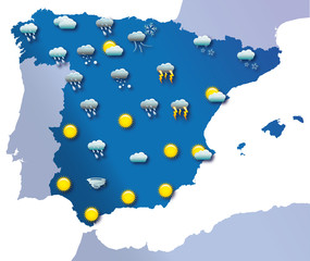 Naklejka premium Mapa climático de España