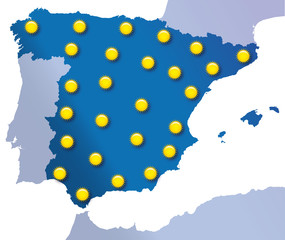 Obraz premium Mapa climático de España : Sol