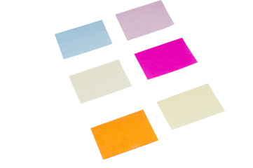 Colorful Postit paper on isolated white background