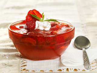 jelly with strawberry