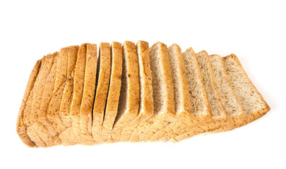 Bread on white background.