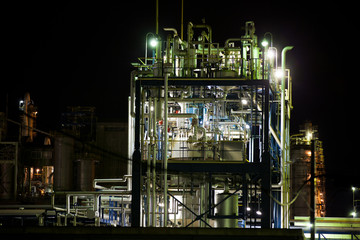 Oil refinery on a night