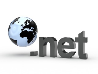 3D Domain net mit Weltkugel