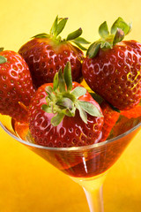 strawberry and glass
