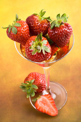 strawberry and glass