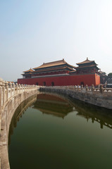 Fototapeta na wymiar Meridian Gate, Forbidden City, Beijing, China