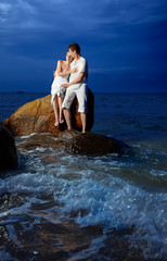 romantic couple at beach