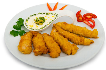 Chicken kebab in the plate