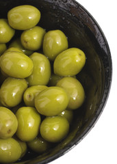 Bowl of olives isolated